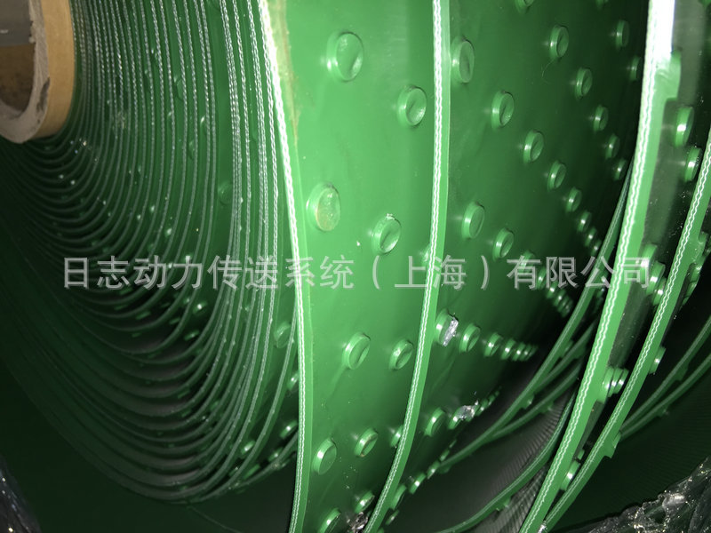 PVC輸送帶 綠色圓釘點  (2)